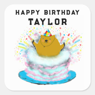 グラウンドホッグデー 誕生日 スクエアステッカー スクエアシール