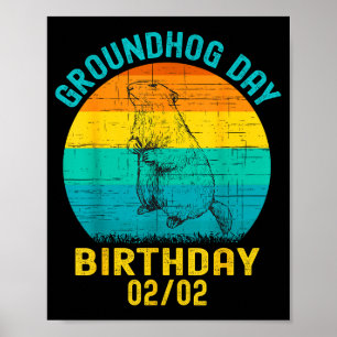 グラウンドホッグデー 誕生日 2月2日 楽しい誕生日 ポスター