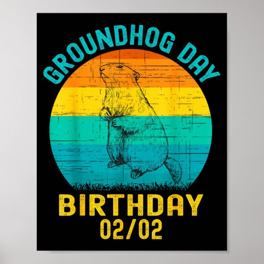 グラウンドホッグデー 誕生日 2月2日 楽しい誕生日 ポスター (正面)