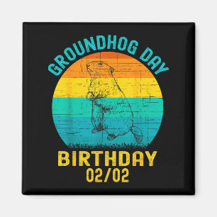 グラウンドホッグデー 誕生日 2月2日 楽しい誕生日 マグネット