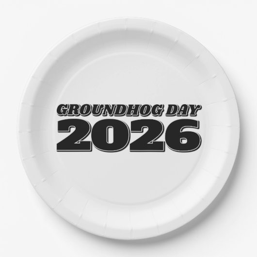 グラウンドホッグデー 2026 ペーパープレート (正面)
