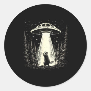 グラウンドホッグデー UFO レトロ グラフィック ビンテージ エイリアン遭遇 ラウンドシール