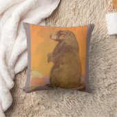 グラウンドホッグプリント クッション (ブランケット)