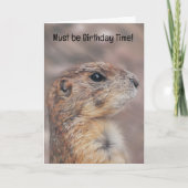 グラウンドホッグポートレートかわいい誕生日カード カード (正面)