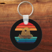 グラウンドホッグレトロウッドチャックグラウンドホッグデー キーホルダー (正面)