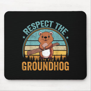 グラウンドホッグ国旗を尊重Usa Woodchuck Ground Ho マウスパッド