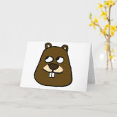 グラウンドホッグ顔 カード (黄色い花)