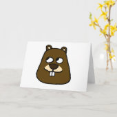 グラウンドホッグ顔 カード (黄色い花)