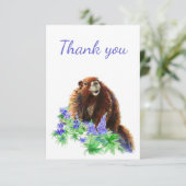 グラウンドホッグ、マーモト、中の動物に感謝空白の サンキューカード (スタンド正面)