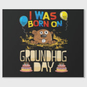 グラウンドホ生まれッグデーに出た – グラウンドホッグ誕生日 ラッピングペーパー (フラット)