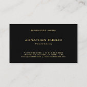 グラエレガントム金ゴールドルッモダンクプレミアムシックラグジュアリー 名刺 (裏面)