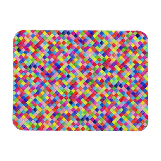 グラカラフルフ紙の四角形パターン マグネット (横)