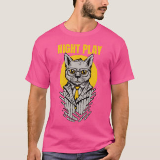 グラサンの猫が登場するヴィンテージなマフィア動物 Tシャツ