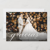 グラシアシンプルスのエレガントな結婚式ありがとう写真 カード (正面)