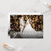 グラシアシンプルスのエレガントな結婚式ありがとう写真 カード (正面/裏面インサイチュ)