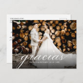 グラシアシンプルスのエレガントな結婚式ありがとう写真 ポストカード (正面/裏面)