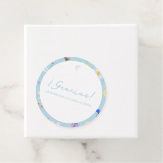 グラシアスアズールフローレスベビーシャワーサークルメッセージカード フェイバータグ