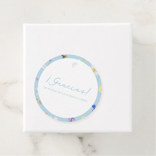 グラシアスアズールフローレスベビーシャワーサークルメッセージカード フェイバータグ (インサイチュ)