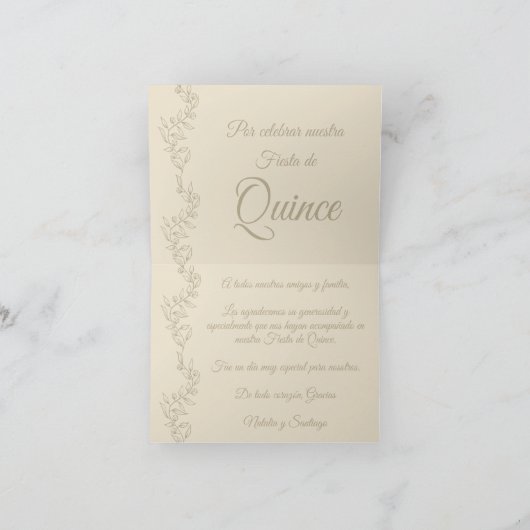 グラシアスエレガントシャンパンフィエスタデクリンスペインのス サンキューカード (内部)