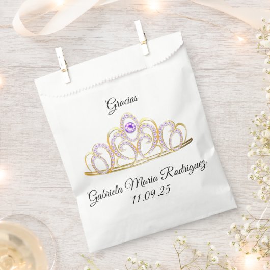 グラシアスキンセアニラ金ゴールドアメジストティアラフェイヴェバッグ フェイバーバッグ (クリップ留めされた状態)