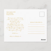 グラシアスゴールドフォイルフォント結婚ズサンキューフォート ポストカード (裏面)