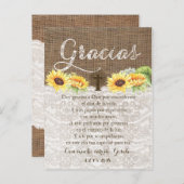 グラシアスバプテスマ祈りの言葉サンキューカードスペインのイン インビテーションポストカード (正面/裏面)