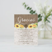 グラシアスバプテスマ祈りの言葉サンキューカードスペインのイン インビテーションポストカード (スタンド正面)