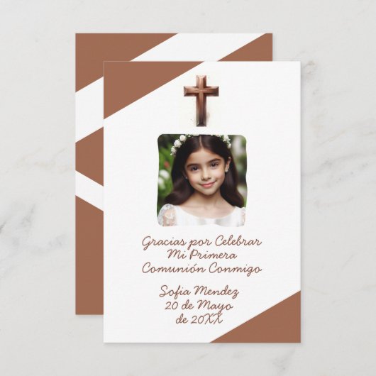 グラシアスパールセレブラーミプリメラコムニオンコンフォト サンキューカード (正面/裏面)