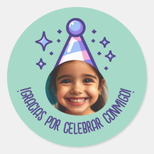 グラシアスポーCelbrar Conmigo Fiesta con Foto ラウンドシール