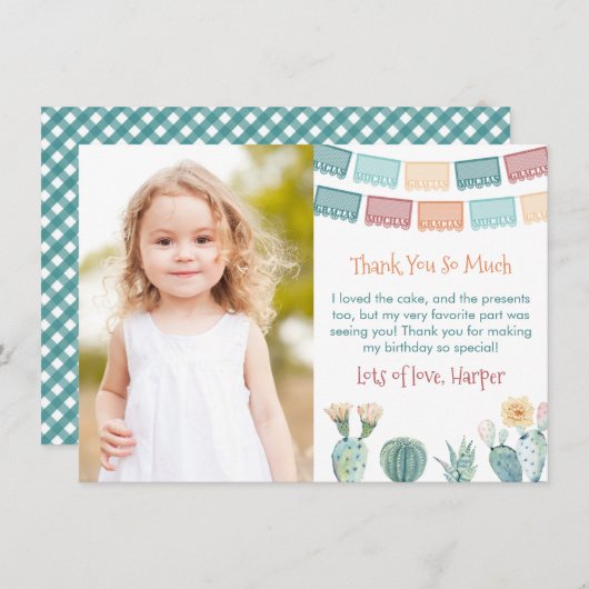 グラシアスメキシカンフェスタ秋誕生日パーティー写真 サンキューカード (正面/裏面)