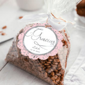 グラシアス赤面ピンクシルバー紙吹雪ギフトサンキュー フェイバータグ