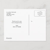 グラシアス 現代スペイン語スクリプト 写真 名前 & 日付 案内ポストカード (裏面)