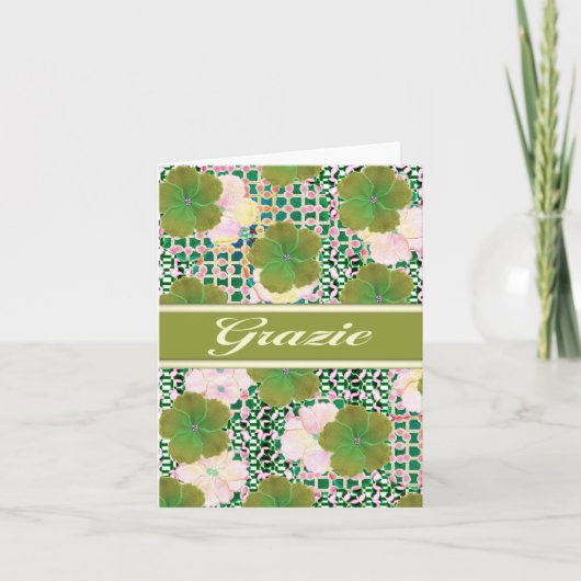 グラジアのイタリア語は中ブランクとの感謝していしています サンキューカード (正面)