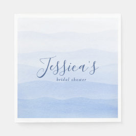 グラジエントグラデーションディップ染料ブルーブライダルシャワー スタンダードランチョンナプキン