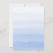 グラジエントグラデーションディップ染料ブルーブライダルシャワー 招待状 (裏面)