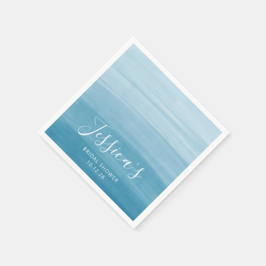 グラジエントグラデーションディップ染料海ブルーブライダルシャワー スタンダードカクテルナプキン (角)