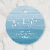 グラジエントグラデーションディップ染料海ブルーブライダルシャワー フェイバータグ (裏面)