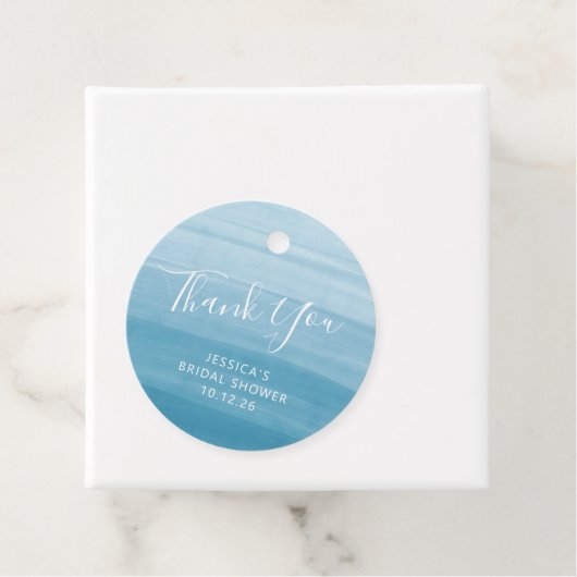 グラジエントグラデーションディップ染料海ブルーブライダルシャワー フェイバータグ (インサイチュ)