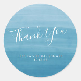 グラジエントグラデーションディップ染料海ブルーブライダルシャワー ラウンドシール