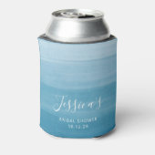 グラジエントグラデーションディップ染料海ブルーブライダルシャワー 缶クーラー (缶裏面)
