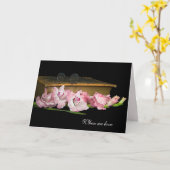 グラジオラスとヴィンテージ聖書悔やみや弔慰 カード (黄色い花)