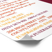 グラジオラスの花、葬儀場、監督 ポスター (角)