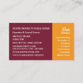 グラジオラスの花、葬儀場、監督 名刺 (裏面)