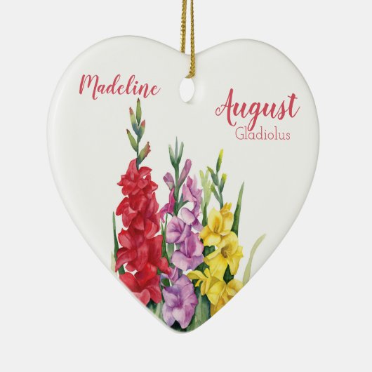 グラジオラスカラフル誕生威厳があるベビー用フラワー セラミックオーナメント (右)