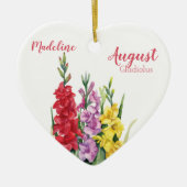 グラジオラスカラフル誕生威厳があるベビー用フラワー セラミックオーナメント (正面)