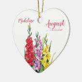 グラジオラスカラフル誕生威厳があるベビー用フラワー セラミックオーナメント (左)