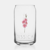 グラジオラス威厳がある誕生フラワー名前をカスタムする ガラス缶 (正面)