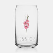 グラジオラス威厳がある誕生フラワー名前をカスタムする ガラス缶 (裏面)