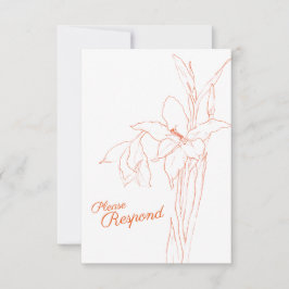 グラジオラス系植物学RSVP 結婚RSVP 出欠カード