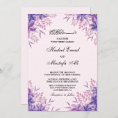 グラジオラス紫イスラム結婚式招待状 招待状 (正面/裏面)